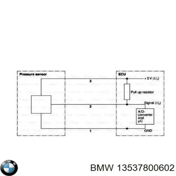Czujnik ciśnienia paliwa BMW 13537800602