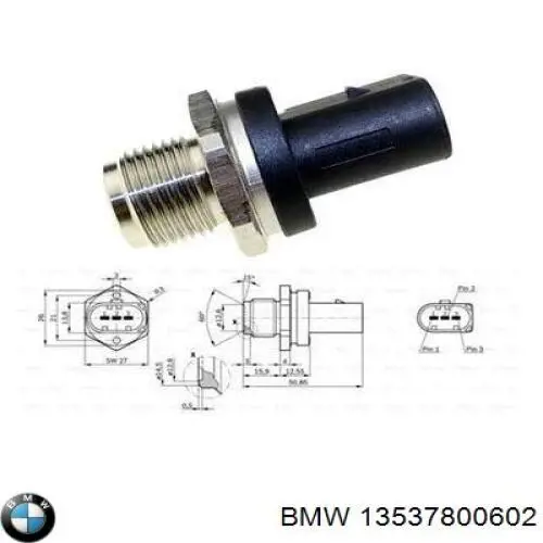 Do koszyka 13537800602 BMW Czujnik ciśnienia paliwa