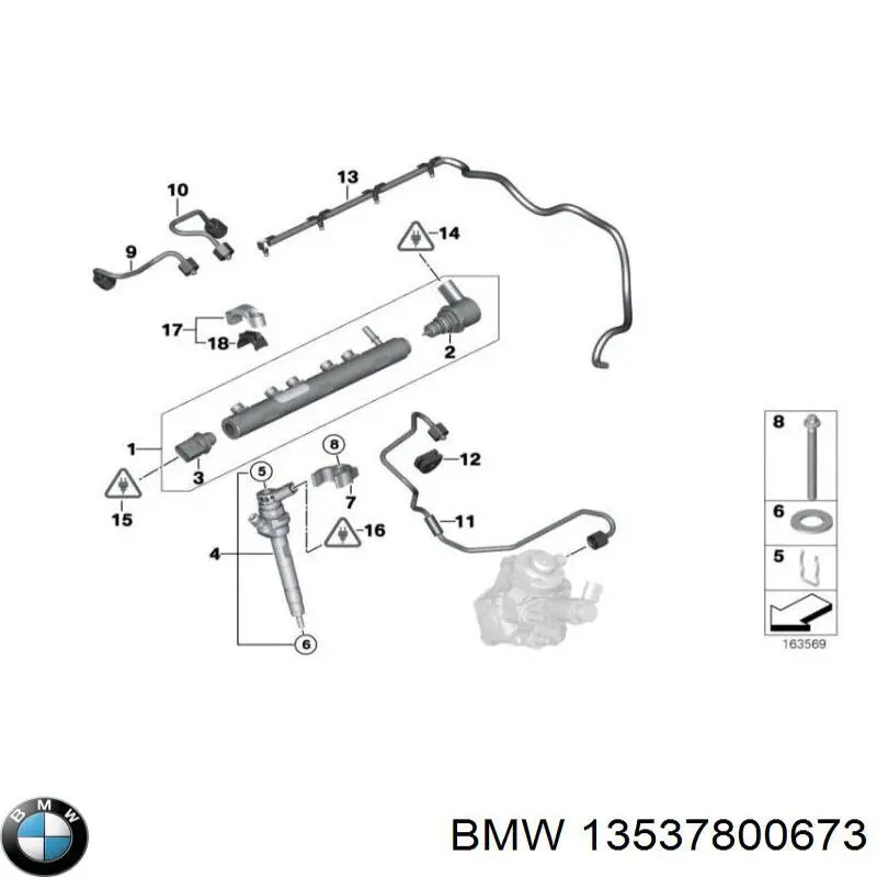13537800673 BMW Rurka paliwa, zwrotna od wtryskiwaczy