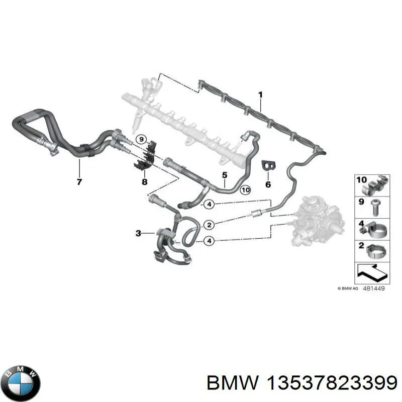 Rurka paliwa, zwrotna od wtryskiwaczy BMW 13537823399 cena, od 44,87 USD