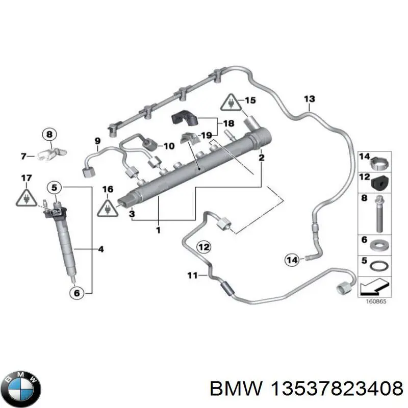 13537823408 BMW Rurka paliwa, zwrotna od wtryskiwaczy