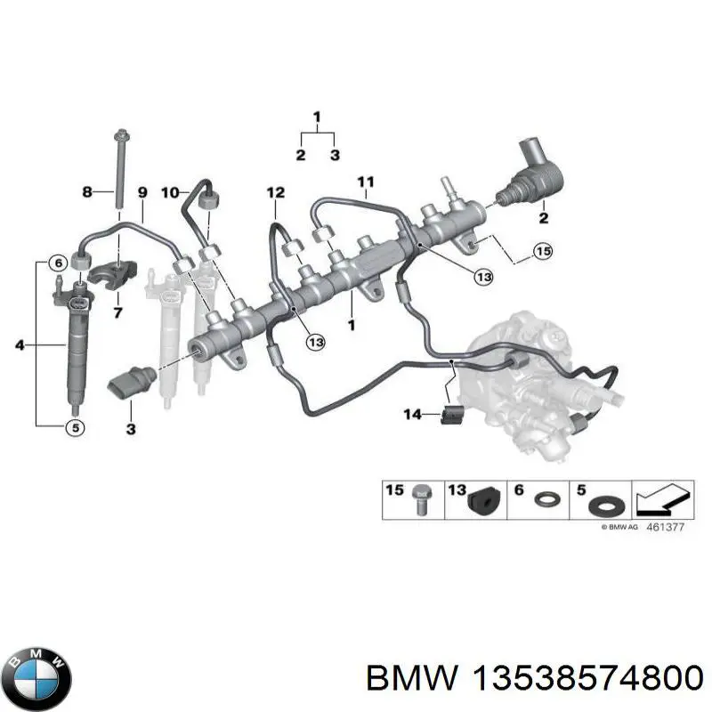 13538574800 BMW regulator ciśnienia paliwa w listwie paliwowej