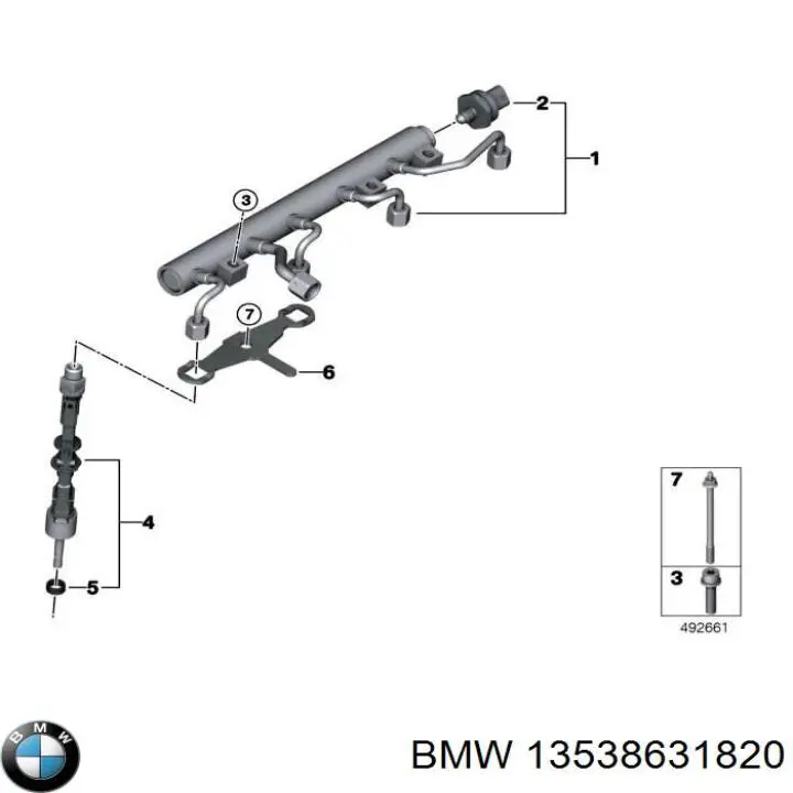 Do koszyka 13538631820 BMW Czujnik ciśnienia paliwa
