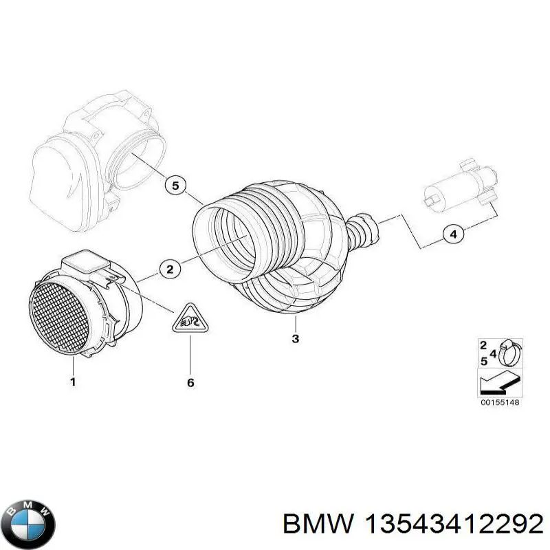 13543412292 BMW Króciec powietrza, przepływomierz