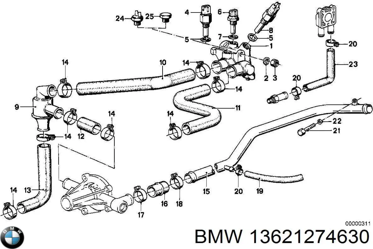 13621274630 BMW Czujnik temperatury płynu chłodzącego