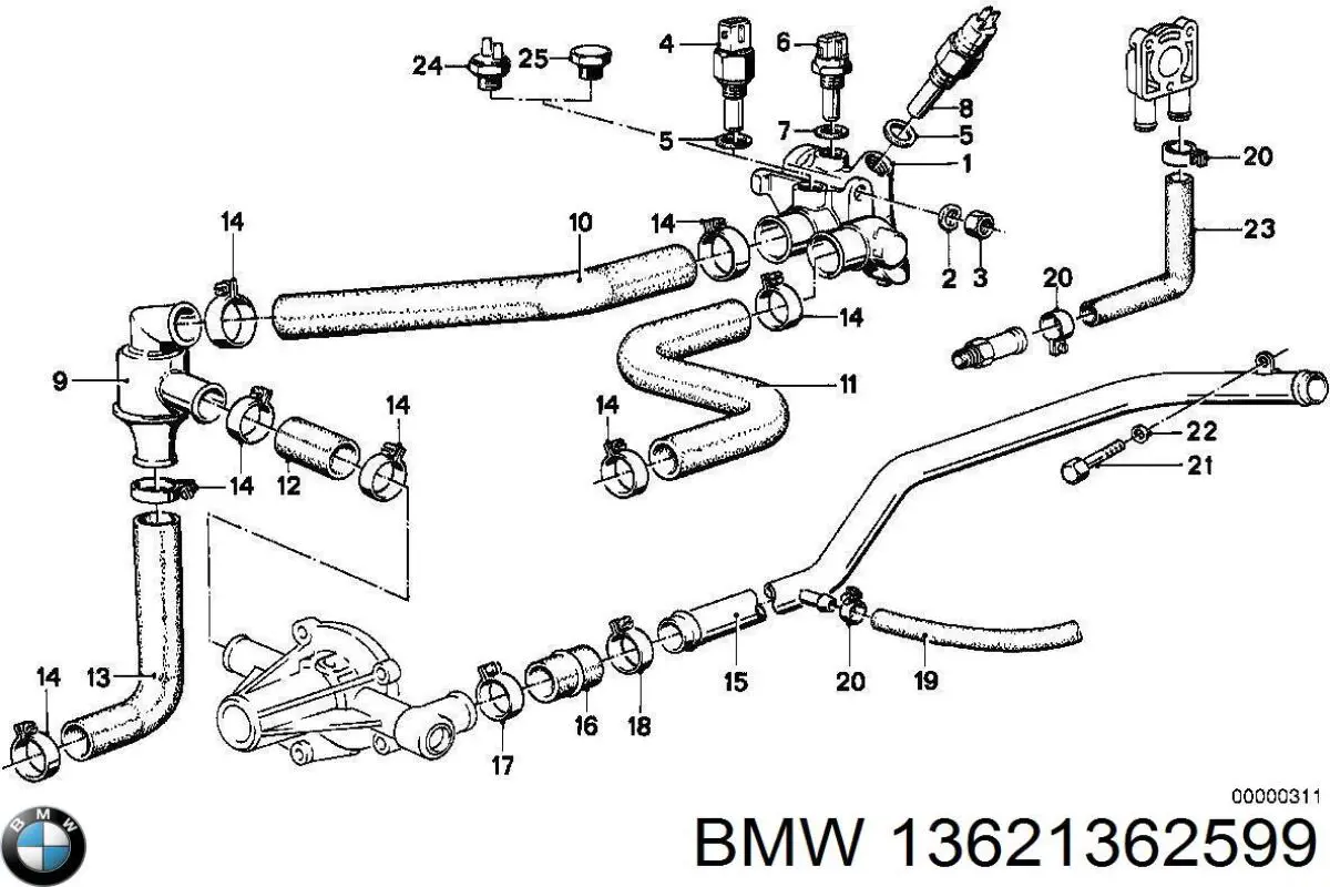 Czujnik temperatury płynu chłodzącego BMW 13621362599 cena, od 240,12 USD