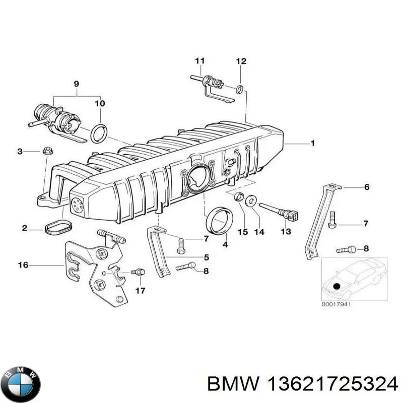 Do koszyka 13621725324 BMW Czujnik temperatury powietrza wlotowego