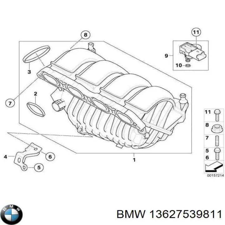 Czujnik ciśnienia w kolektorze ssącym, MAP BMW 13627539811 cena, od 17,29 USD