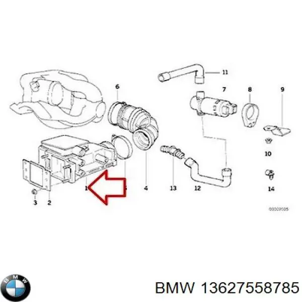 Czujnik przepływu powietrza, przepływomierz powietrza M.A.F. BMW 13627558785 cena, od 211,92 USD