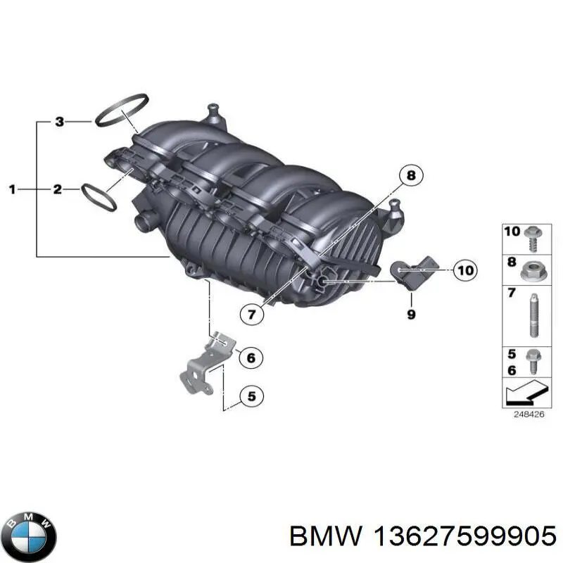 Do koszyka 13627599905 BMW Czujnik ciśnienia w kolektorze ssącym, MAP