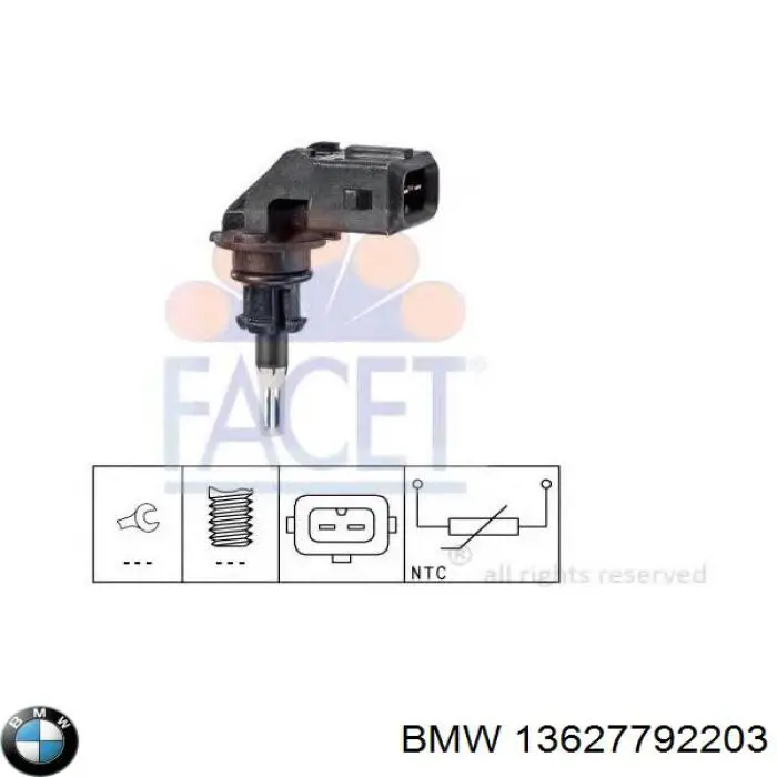 Czujnik temperatury powietrza wlotowego BMW 13627792203 cena, od 17,13 USD