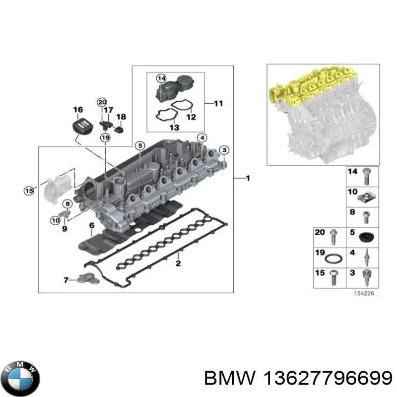 Uszczelka czujnika położenia wału korbowego BMW 13627796699 cena, od 5,02 USD