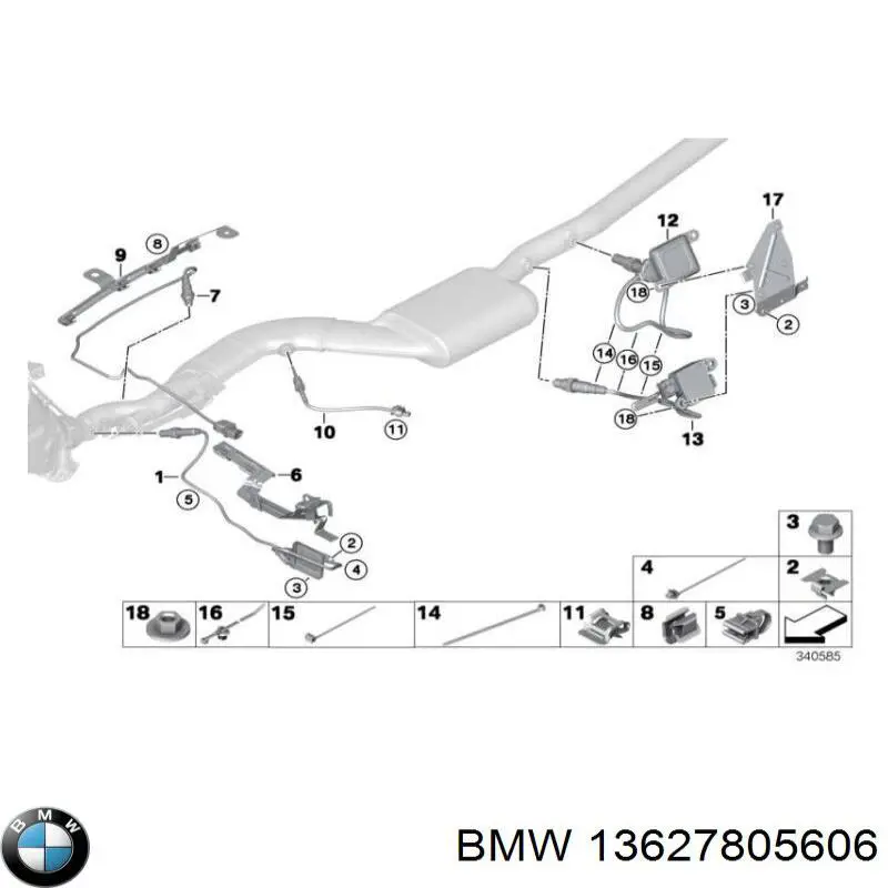 7805606 BMW Czujnik temperatury spalin, po katalizatorze