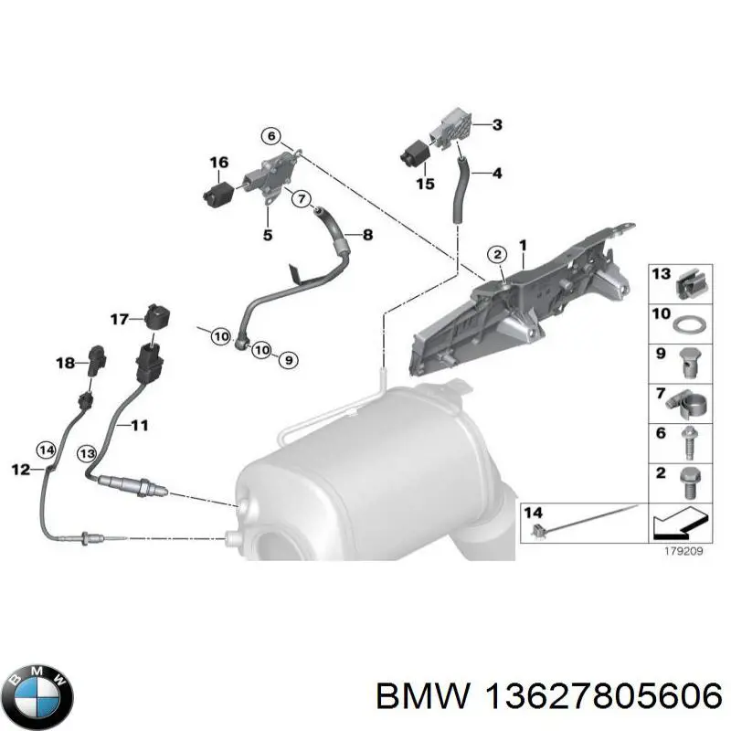 Czujnik temperatury spalin, po katalizatorze BMW 13627805606 cena, od 89,58 USD