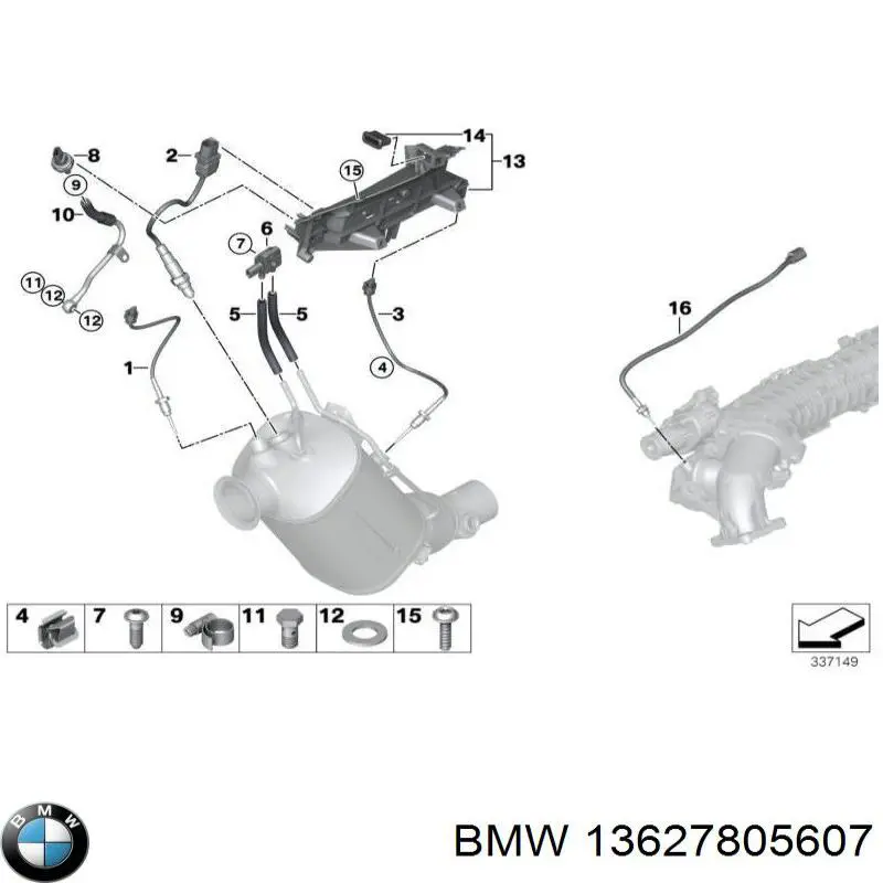 13627805607 BMW Czujnik temperatury spalin, przed katalizatorem