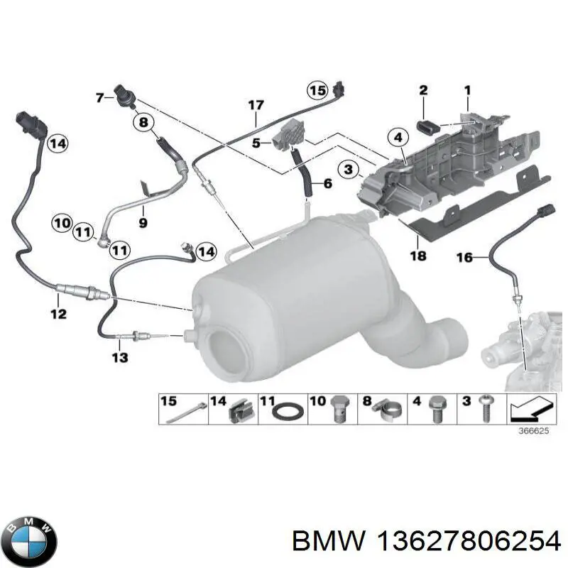 Do koszyka 13627806254 BMW Czujnik temperatury spalin, przed katalizatorem