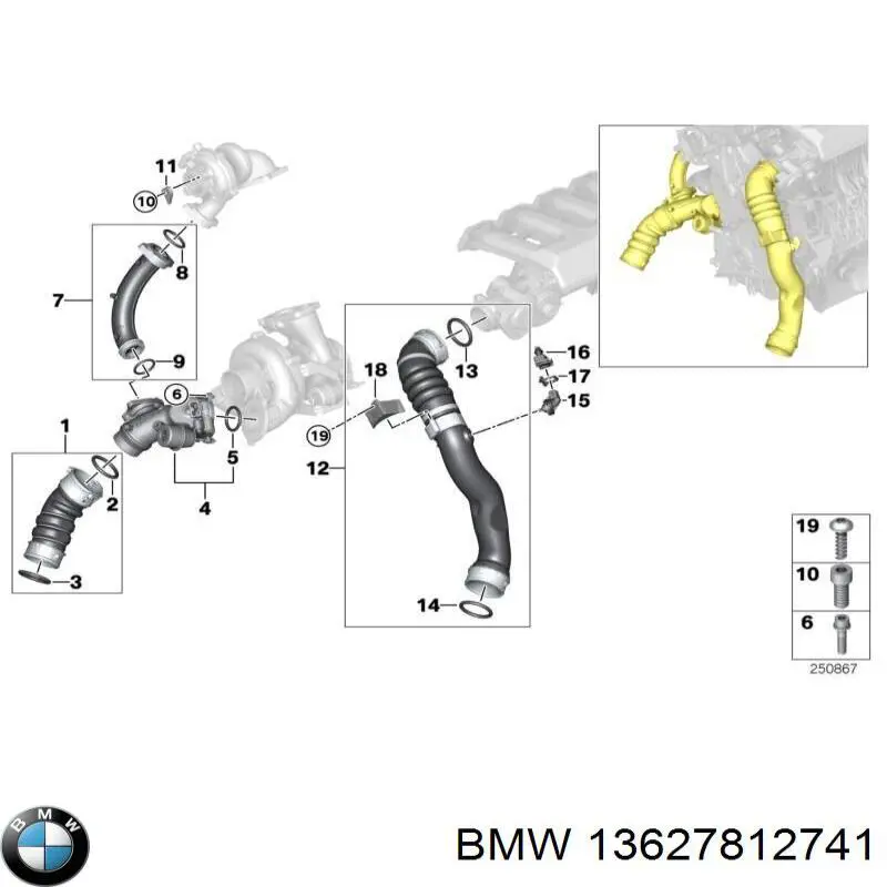 Do koszyka 13627812741 BMW Czujnik temperatury powietrza wlotowego