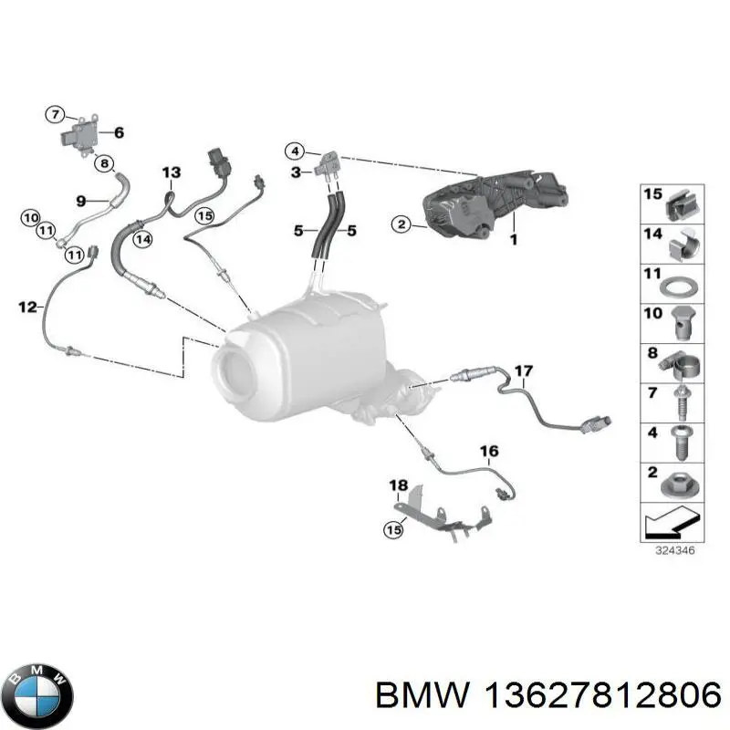 Rurka czujnika ciśnienia spalin do BMW 3 (E90)