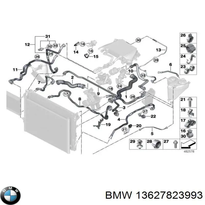 13627823993 BMW czujnik temperatury płynu chłodzącego