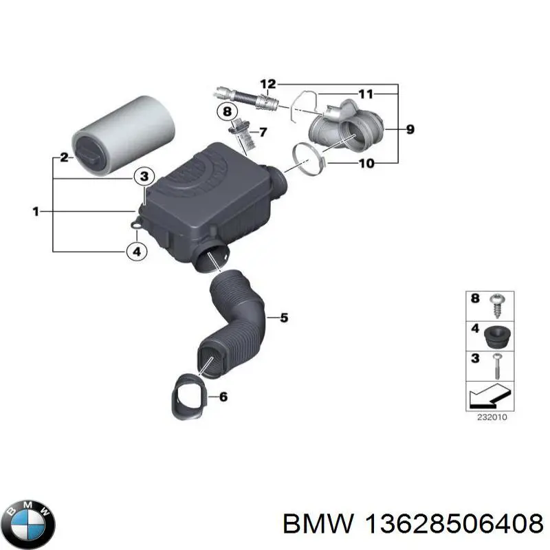 Do koszyka 13628506408 BMW Czujnik przepływu powietrza, przepływomierz powietrza M.A.F.