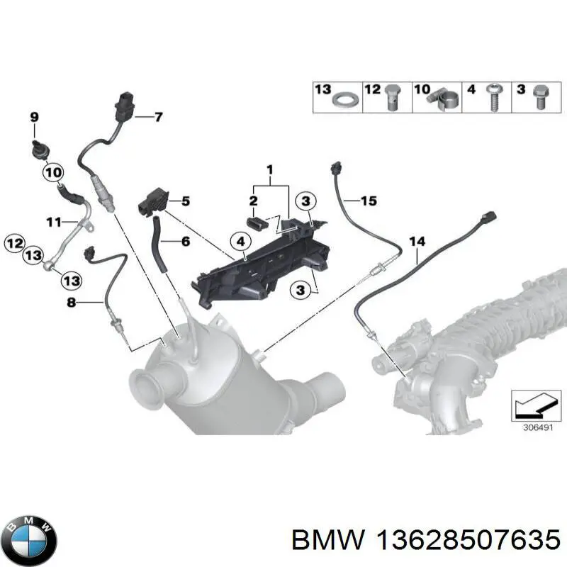 Czujnik ciśnienia spalin BMW 13628507635 cena, od 37,97 USD