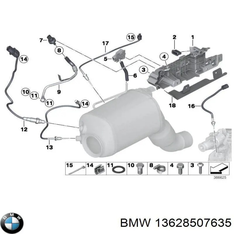 Do koszyka 13628507635 BMW Czujnik ciśnienia spalin