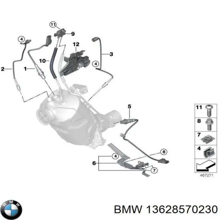 Do koszyka 13628570230 BMW Sonda lambda czujnik tlenu przed katalizatorem
