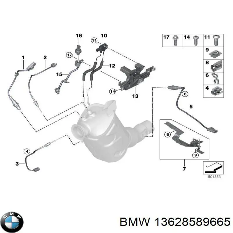 Sonda lambda czujnik tlenu przed katalizatorem BMW 13628589665 cena, od 117,48 USD