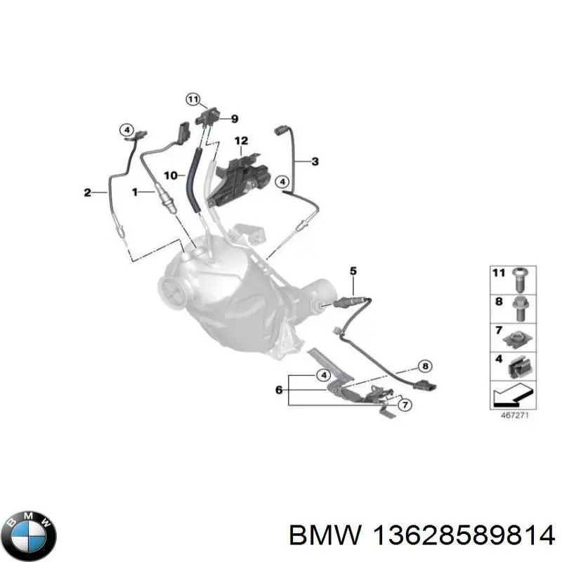 13628589814 BMW Czujnik temperatury spalin, przed filtrem cząstek stałych