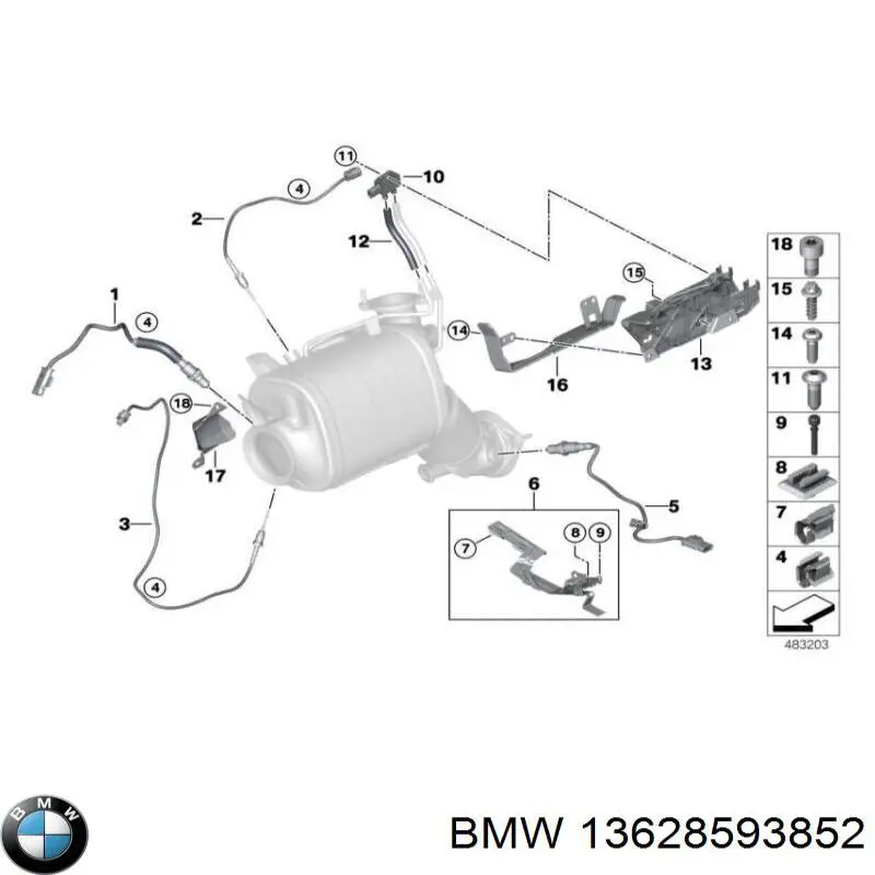 8593852 BMW Sonda lambda, czujnik tlenu