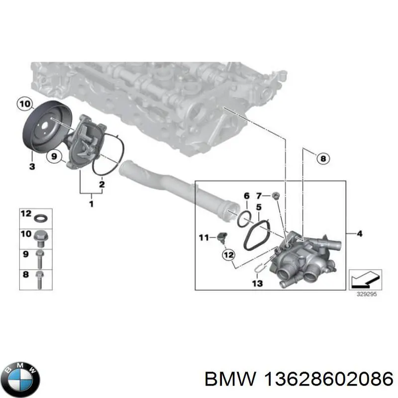 13628602086 BMW Czujnik temperatury płynu chłodzącego