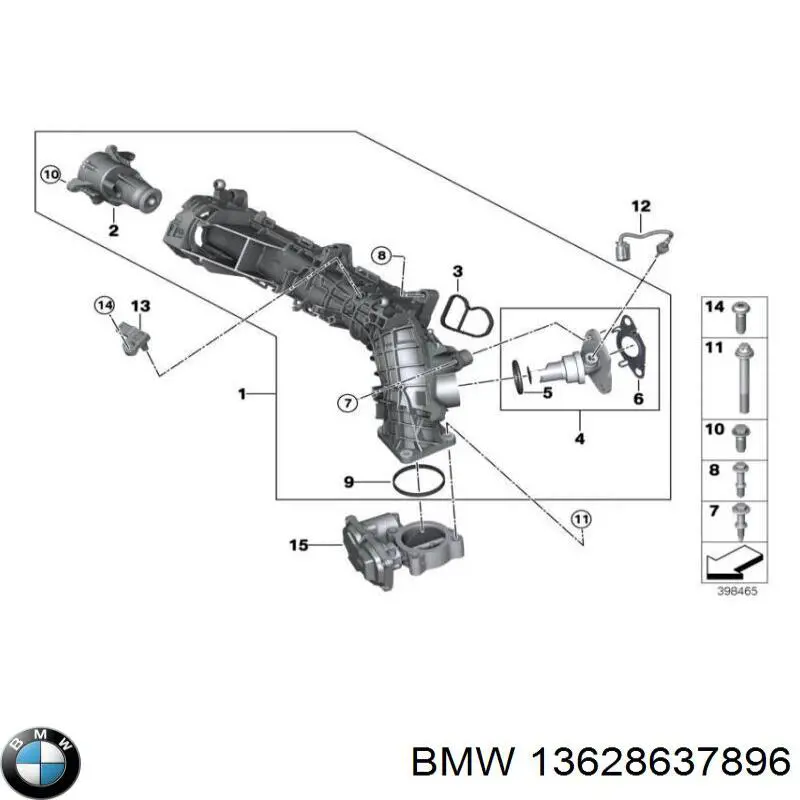 Do koszyka 13628637896 BMW Czujnik ciśnienia doładowania (powietrza w turbinę)
