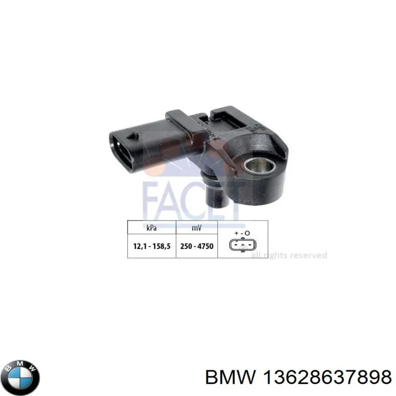 13628637898 BMW Czujnik ciśnienia w kolektorze ssącym, MAP
