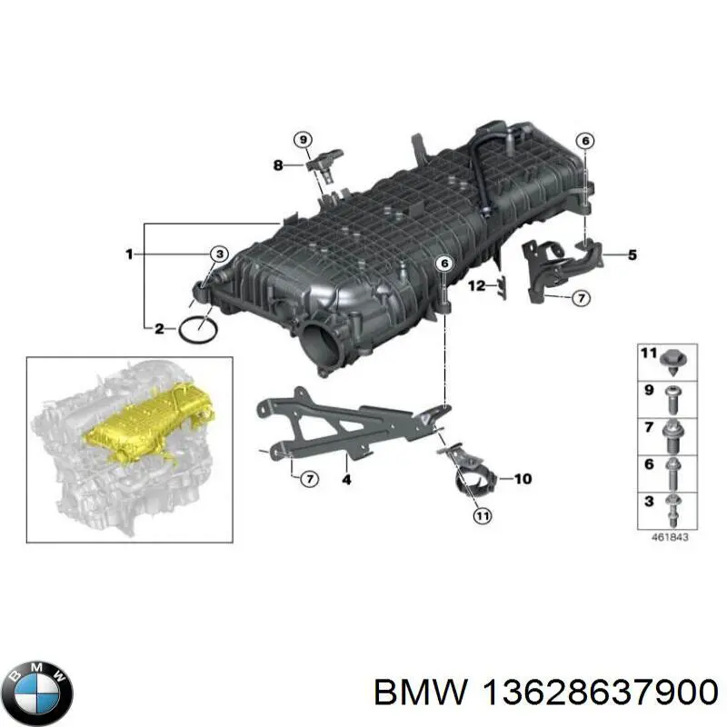Czujnik ciśnienia w kolektorze ssącym, MAP BMW 13628637900 cena, od 48,00 USD