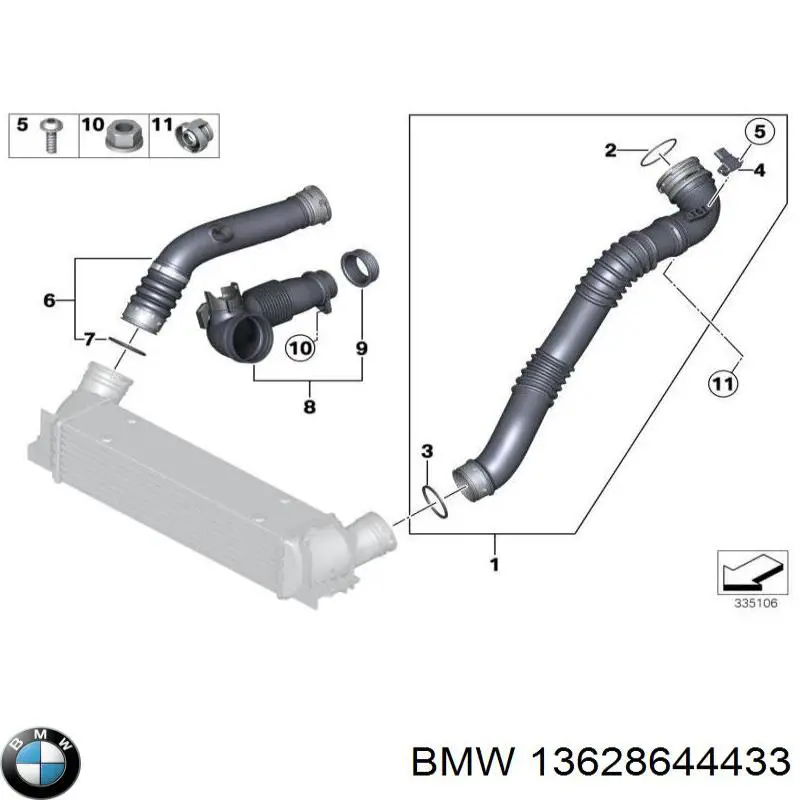 Do koszyka 13628644433 BMW Czujnik ciśnienia w kolektorze ssącym, MAP