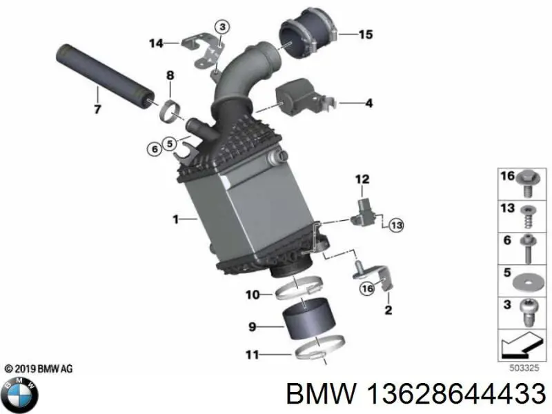 13628644433 BMW Czujnik ciśnienia w kolektorze ssącym, MAP