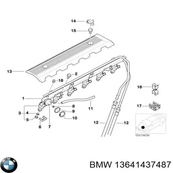 Do koszyka 13641437487 BMW Pierścień uszczelniający wtryskiwacza