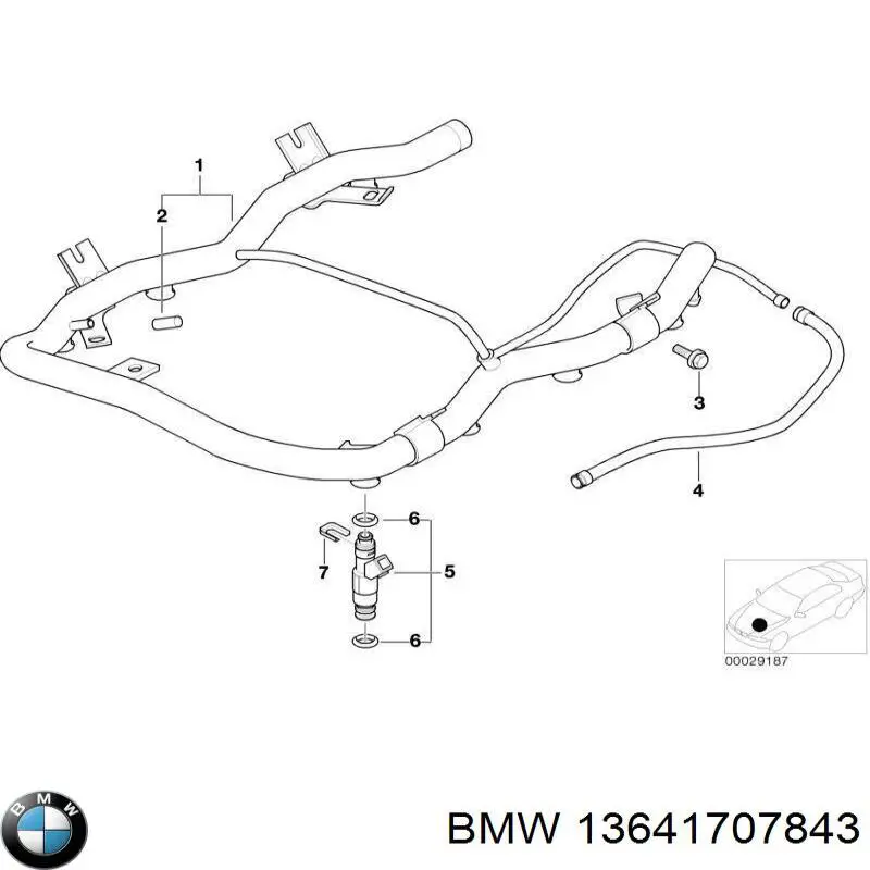 Wtryskiwacz paliwa BMW 13641707843