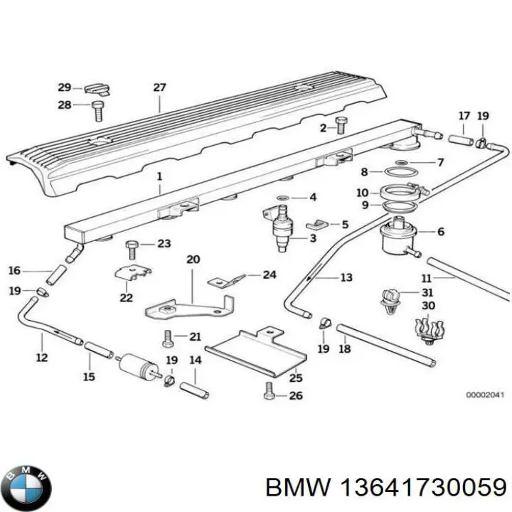 Wtryskiwacz paliwa BMW 13641730059 cena, od 63,25 USD