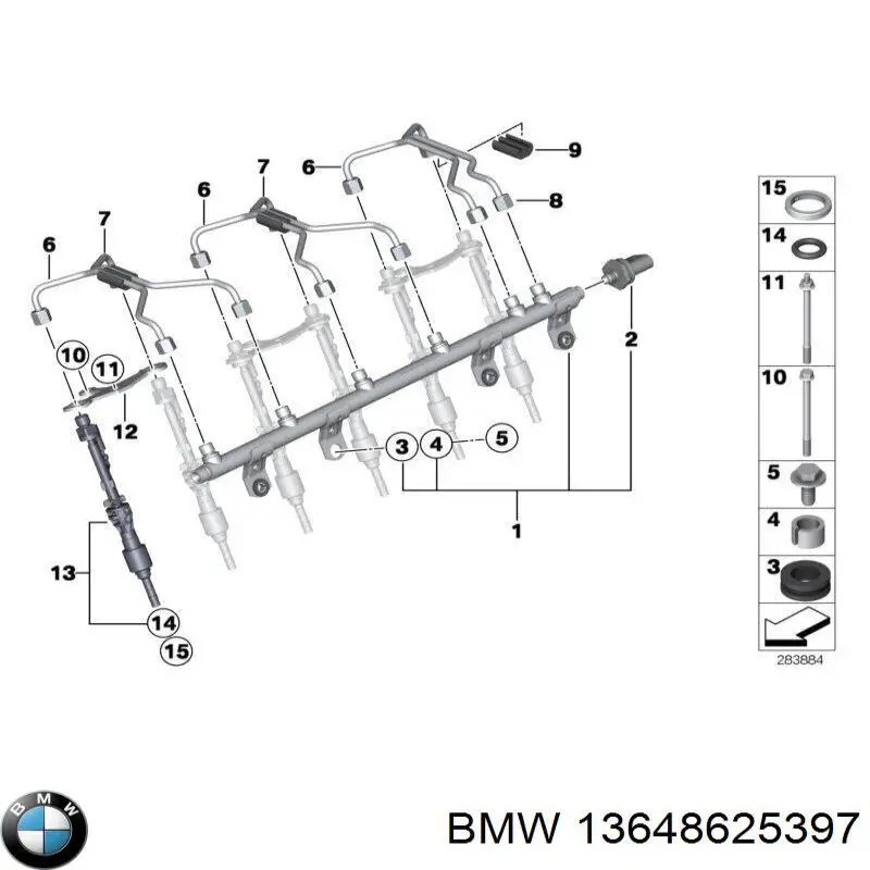 Do koszyka 13648625397 BMW Wtryskiwacz paliwa