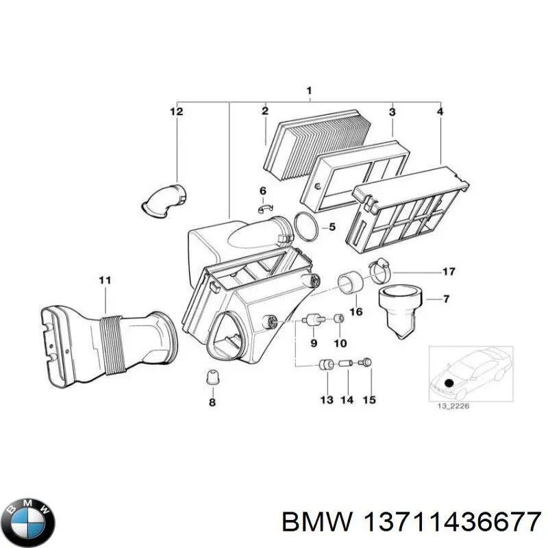 Obudowa filtra paliwa BMW 5 sedana (E39) (1995 - 2003) cena, od  