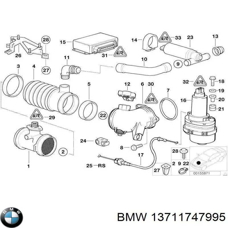 Króciec powietrza, przepływomierz BMW 13711747995 cena, od 18,53 USD