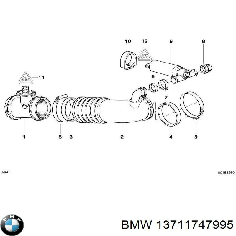 13711747995 BMW Króciec powietrza, przepływomierz