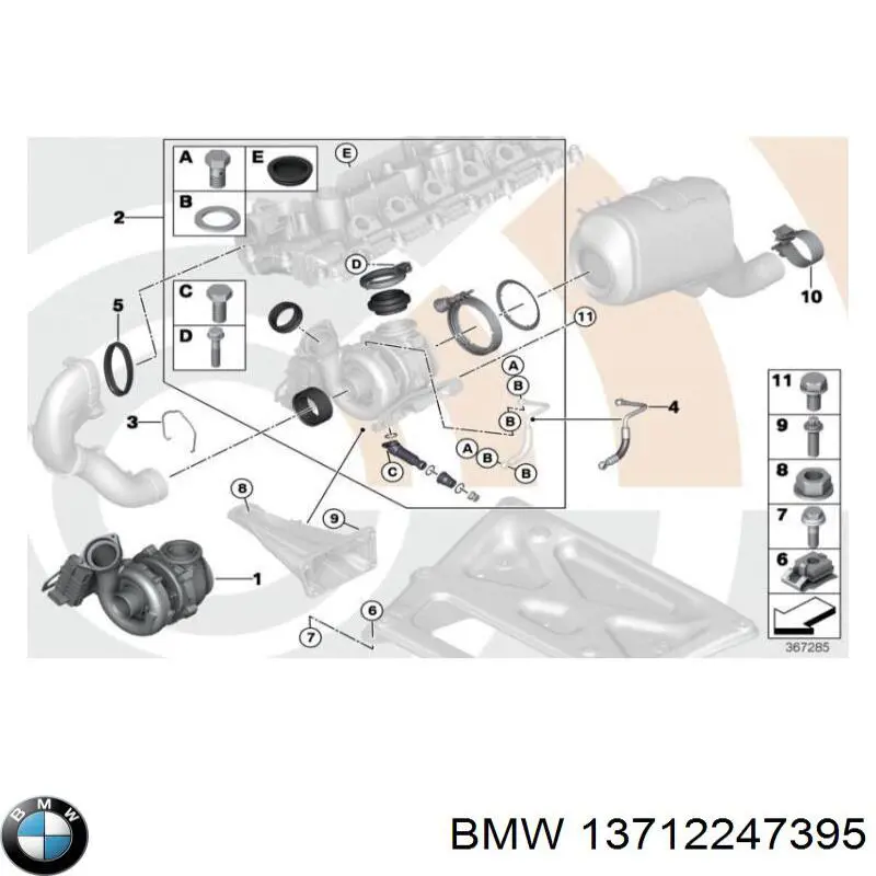 13712247395 BMW Uszczelka przepływomierza do filtra powietrza