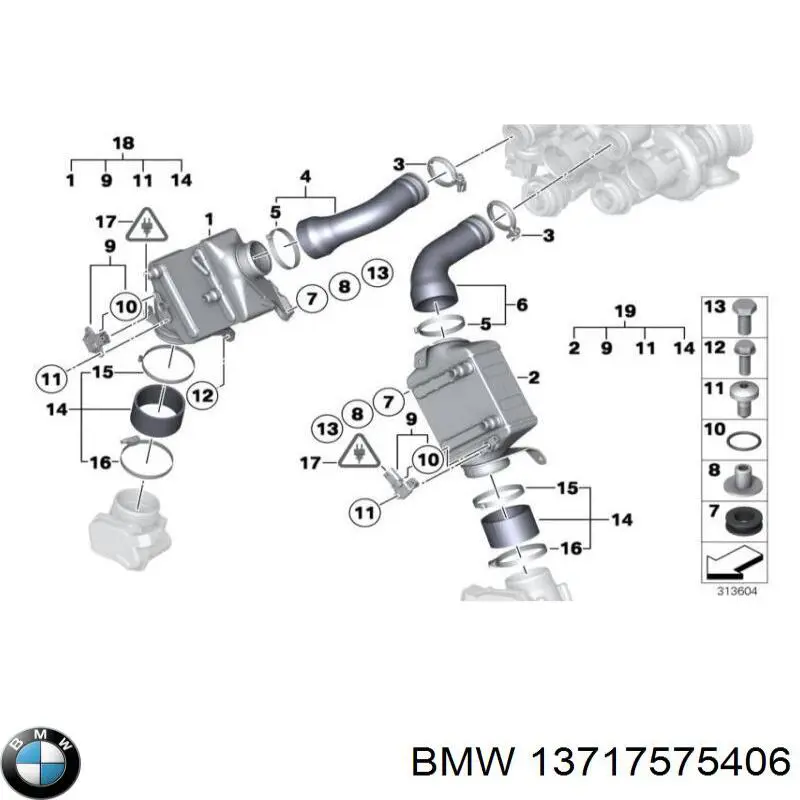 13717575406 BMW Chłodnica intercoolera