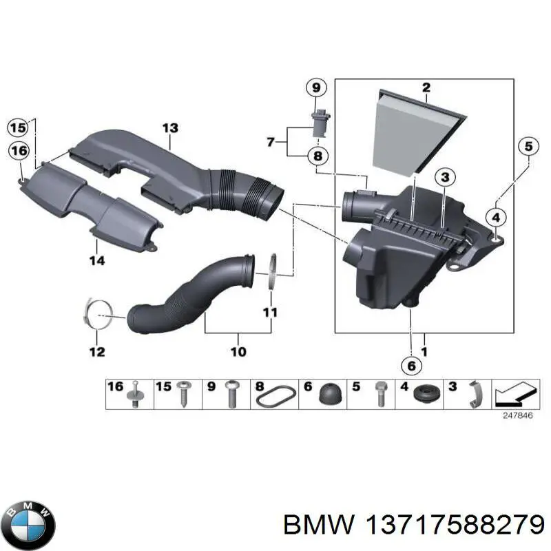 Króciec powietrza, wlot filtra powietrznego do BMW X1 (E84)