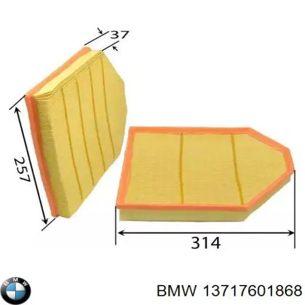 Filtr powietrza BMW 13717601868 cena, od 15,21 USD