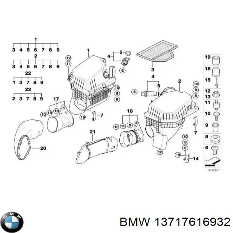 Obudowa filtra powietrza do BMW X3 (F25)