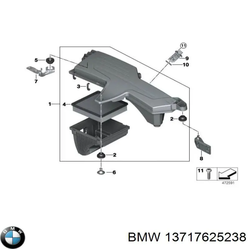 Poduszka obudowy filtra powietrza BMW 13717625238 cena, od 7,13 USD