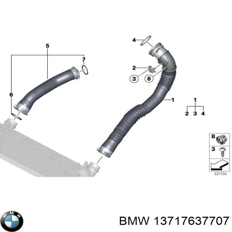 13717637707 BMW uszczelka (podkładka rurki intercoolera)